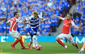 Images Dated 18th April 2015: Reading's Daniel Williams Dashes Through Arsenal's Defense in FA Cup Semi-Final at Wembley Stadium