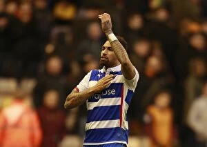 Images Dated 7th February 2015: Reading's Danny Williams: Championship Victory Celebration at Molineux Stadium vs