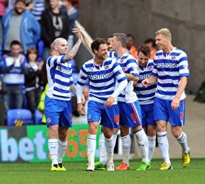 Sky Bet Championship : Reading v Birmingham City Collection: Reading's Guthrie Scores Second Goal: Celebrating in the Sky Bet Championship (vs. Birmingham City)