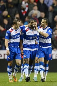 Capital One Cup : Round 4 : Reading v Arsenal : Madejski Stadium : 30-10-2012 Collection: Reading's Historic Night: Noel Hunt, Mikele Leigertwood, and Hal Robson-Kanu's Triumphant
