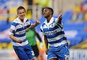 Images Dated 11th August 2009: Reading's Nicholas Bignall Nets Hat-Trick Against Burton Albion in Carling Cup
