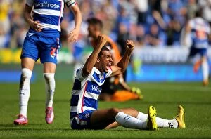 Reading v Wolves Collection: Reading's Nick Blackman Ecstatic After Scoring His Third Goal Against Wolverhampton Wanderers in