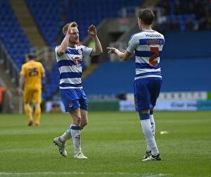 Images Dated 30th April 2016: Reading's Quinn and Gunter: Celebrating the First-Half Goal Against Preston North End in Sky Bet