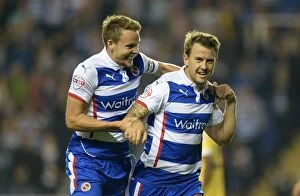 Reading v Millwall Collection: Reading's Simon Cox and Chris Gunter: A Jubilant Moment as They Celebrate First Goal Against