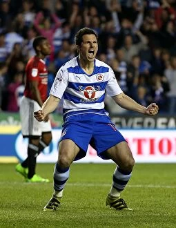 Images Dated 16th May 2017: Reading's Yann Kermorgant Scores Penalty in Sky Bet Championship Play-Off Second Leg against