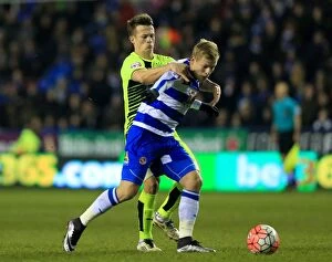 Images Dated 19th January 2016: Red Card Drama: Matej Vydra vs. Jonathan Hogg in Reading's FA Cup Clash