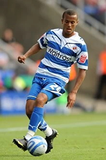 Images Dated 8th August 2009: Ryan Bertrand in Action: Reading FC vs Nottingham Forest - Championship Clash at Madejski Stadium