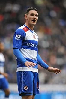 Reading v Wigan Athletic : Madjeski Stadium : 23-02-2013 Collection: Sean Morrison Faces Off Against Wigan Athletic in Reading's Barclays Premier League Match at