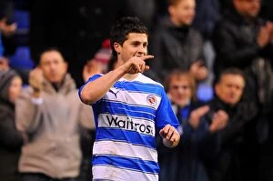 Images Dated 5th January 2011: Shane Long's Thrilling Opener: Reading's Euphoric Moment against Burnley in Championship Match