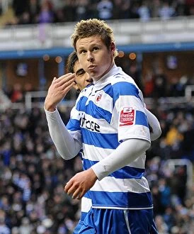 Images Dated 13th February 2010: Simon Church's Double Delight: Reading FC's Thrilling Second Goal vs