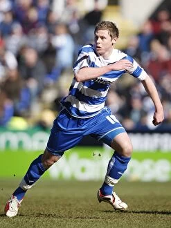 Images Dated 7th March 2010: Simon Church's Thrilling Performance: Reading FC vs Aston Villa in FA Cup Sixth Round at Madejski