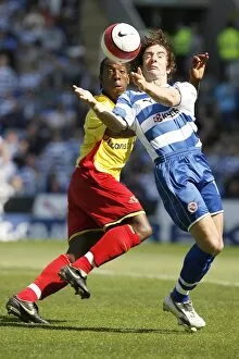 Images Dated 6th May 2007: Stephen Hunt fights to control the ball against Watford