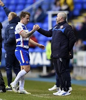 Reading v Sheffied Wednesday Collection: Steve Clarke and Simon Cox: A Moment of Connection After Substitution - Reading FC vs Sheffield