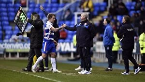 Reading v Sheffied Wednesday Collection: Steve Clarke and Simon Cox: A Moment of Substitution - Reading FC vs Sheffield Wednesday