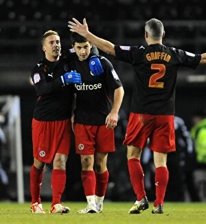 Images Dated 18th December 2010: Triumphant Threesome: Howard, Long, and Griffin's Championship-Winning Moment with Reading FC