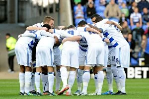Images Dated 22nd October 2011: United in Focus: Reading FC's Pre-Match Huddle at Madejski Stadium vs Southampton - Championship