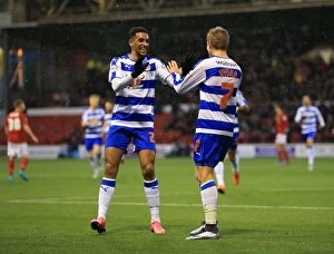 Images Dated 28th November 2015: Vydra and Blackman: Reading's Unforgettable Goal Celebration vs