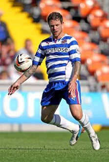 Images Dated 24th August 2013: Wayne Bridge Leads Reading in Sky Bet Championship Showdown at Bloomfield Road Against Blackpool